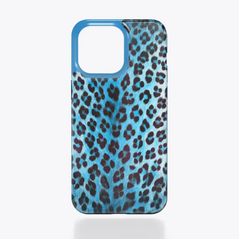 Blue Leopard Print iPhone Case