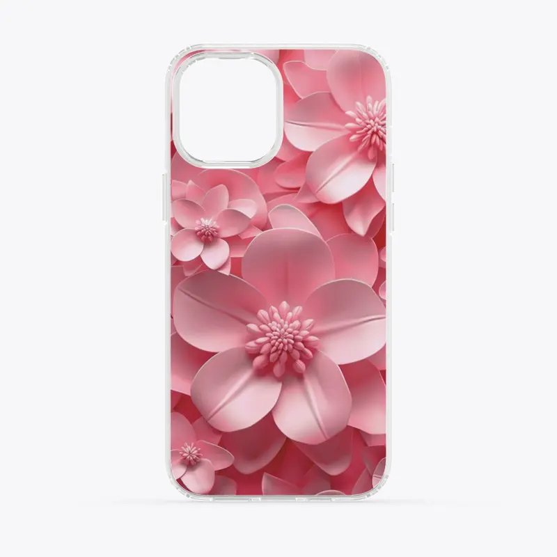 iPhone Clear Case 3D Flower Print