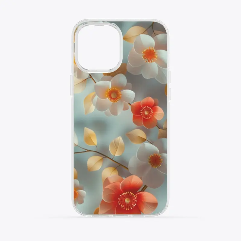 iPhone Clear Case 3D Flower Print